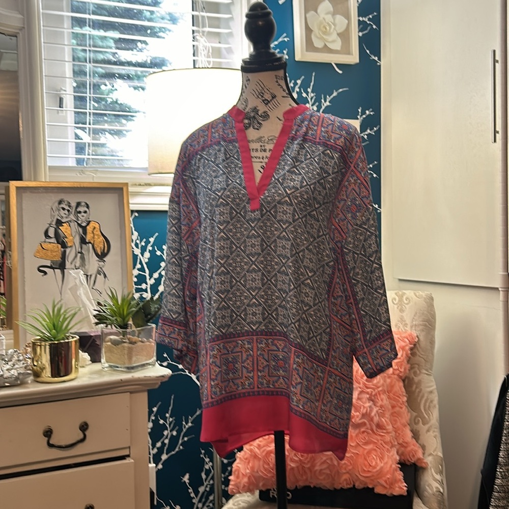 Zara oversized flowy printed tunic top size small